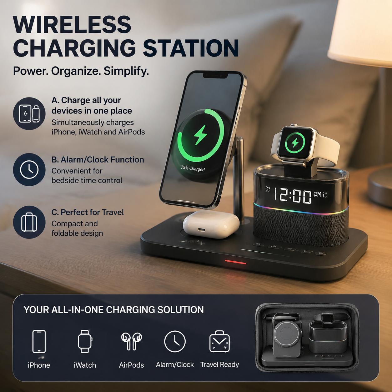 Smartwatch Ac - Magnetyczna bezprzewodowa stacja ładująca do telefonów