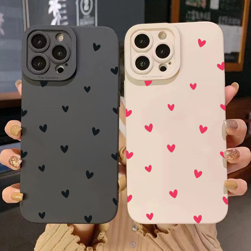 Samsung Galaxy A55 - Czarne etui ochronne w kształcie serca