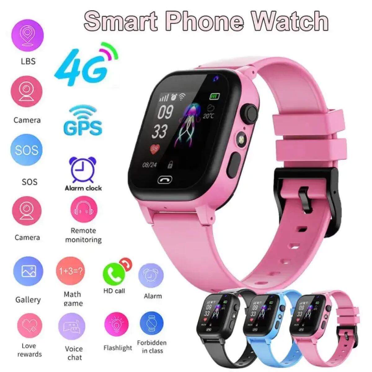 Smartwatch Id - Dziecięcy Smartwatch 4G Wielofunkcyjny Wodoodporny SOS
